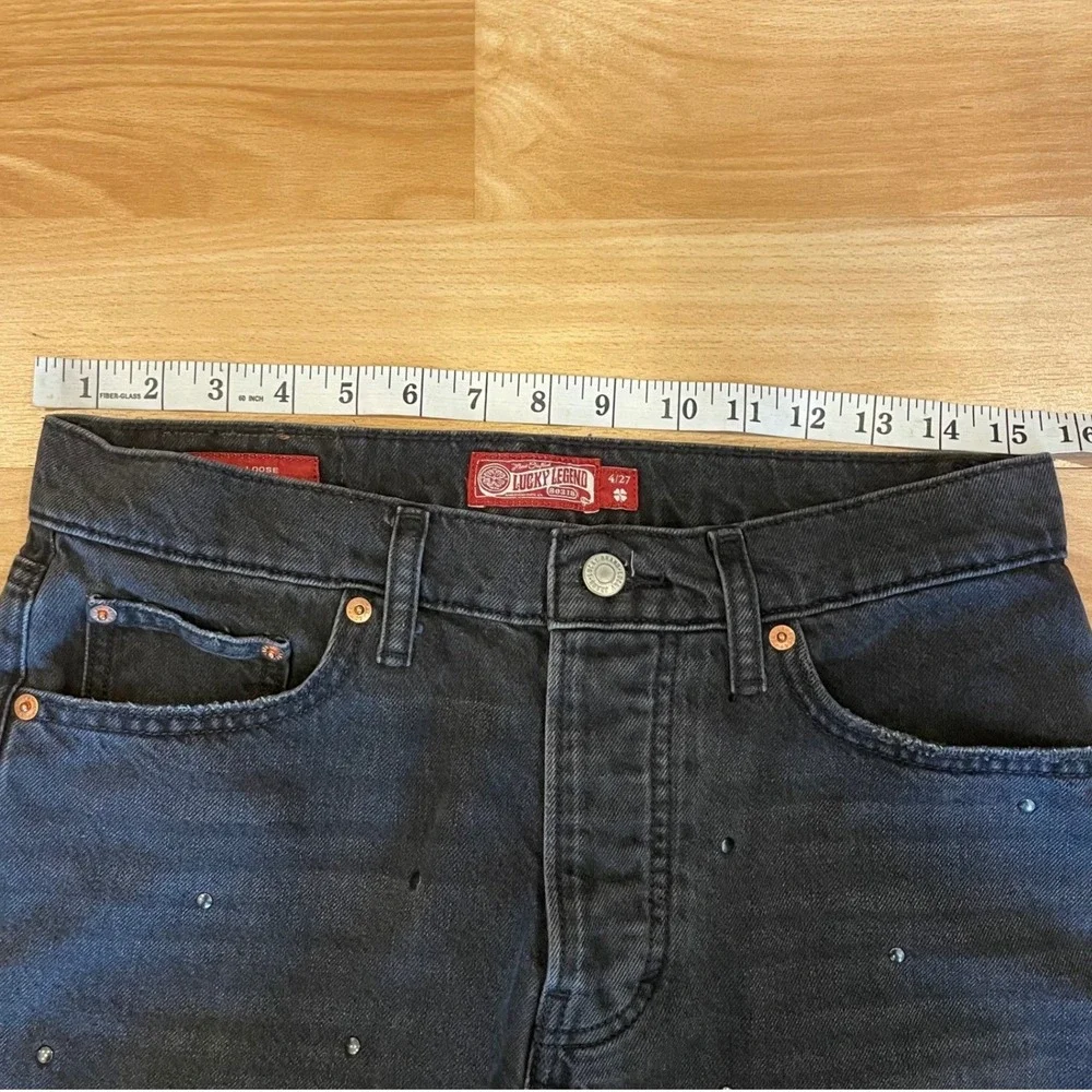 Lucky Brand Lucky Legend Jeans‎ Womens 4/27 Black Cotton 90s Loose Stud Western